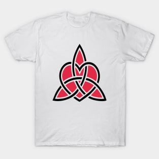 Triquetra Celtic Knot With Heart Symbol T-Shirt